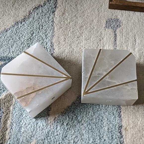 West Elm Other - NWOT Marble & Gold Bookends